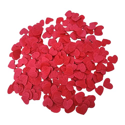 Red Heart Confetti - 1 Inch Biodegradable Crepe Paper for Weddings & Parties - 1000 Count