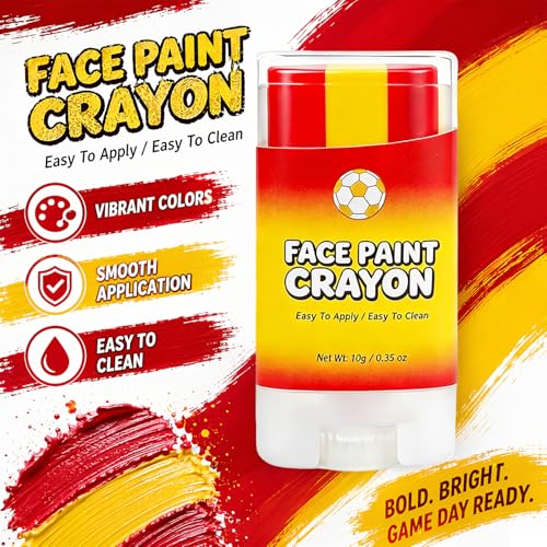 Lulesi Spain Flag Face Paint Stick - Sweat-Proof Sports Body Paint