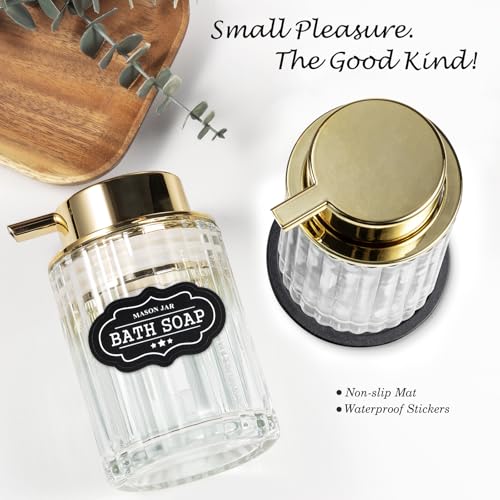 Amolliar 8oz Foaming Soap Dispenser - Clear Glass with Gold Pump
