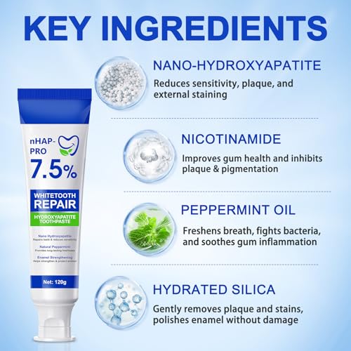 Hydroxyapatite Toothpaste 7.5% - Fluoride-Free Enamel Protection 120g