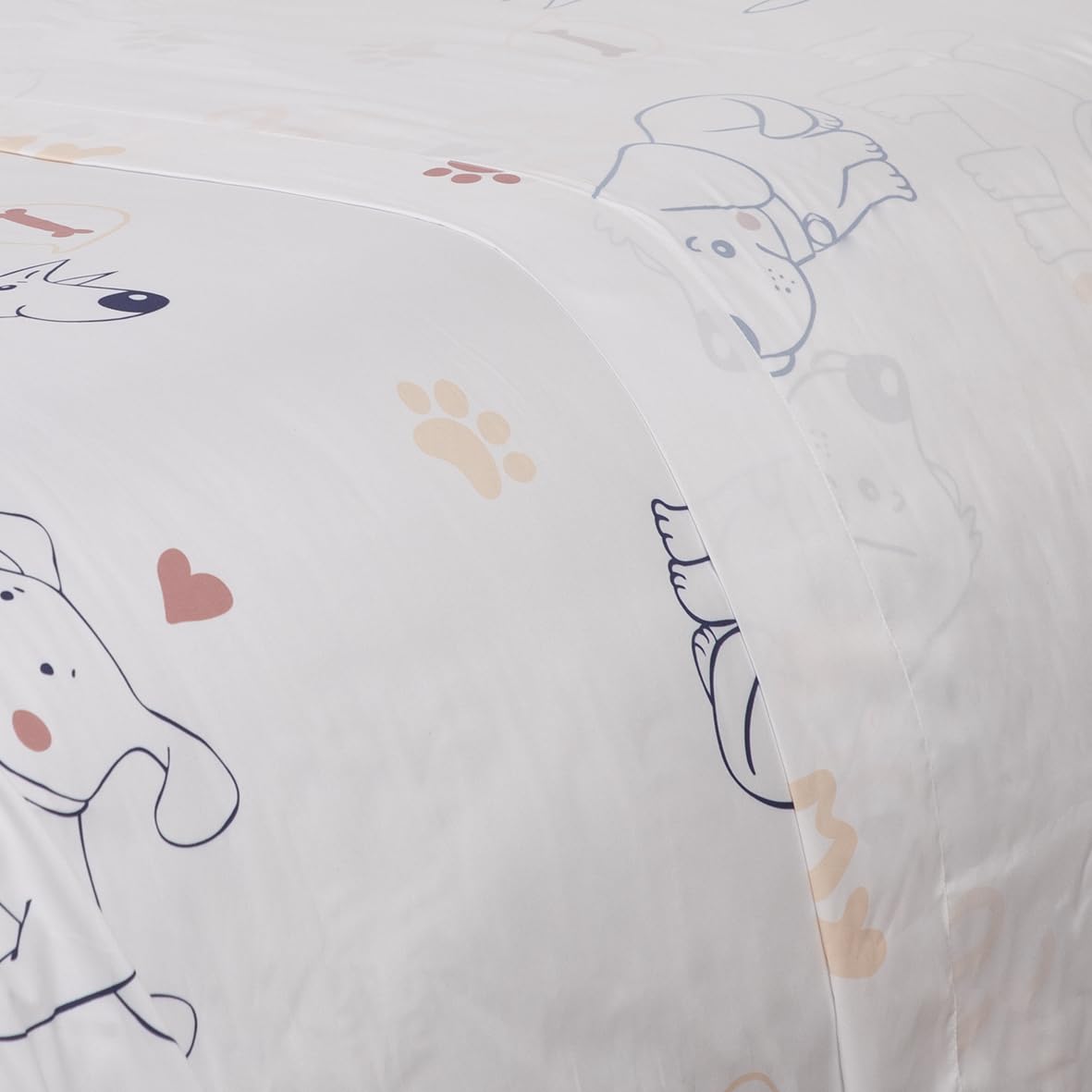 Comfy Deal Hight Thread Count Super Soft Microfiber Kid Breathable Bed Sheet Set with Pillowcase, Flat and Fitted Sheet (Twin, My Dog)