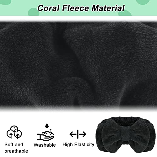 Shintop Soft Coral Fleece Spa Headband with Cute Bow for Face Wash