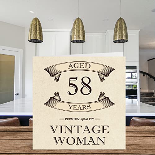 Vintage 58th Birthday Card for Women - Fun & Premium Quality