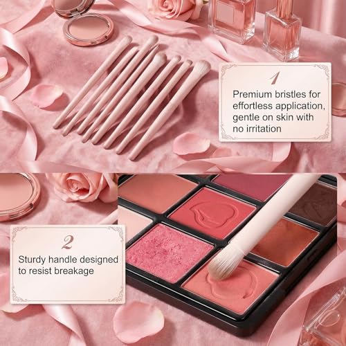 Eyeshadow Brush Set 8 Pcs - Soft Synthetic Blending & Eyeliner Brushes