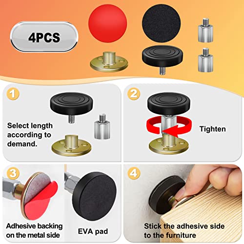 SPEETH Adjustable Headboard Wall Stoppers Pack - Bed Frame Anti-Shake Supports