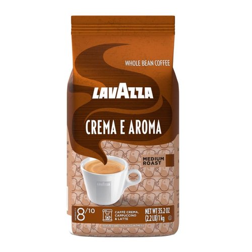 Lavazza Crema E Aroma Whole Bean Coffee - Balanced Medium Roast, Intense Earthy Flavor, 2.2-Pound Bag