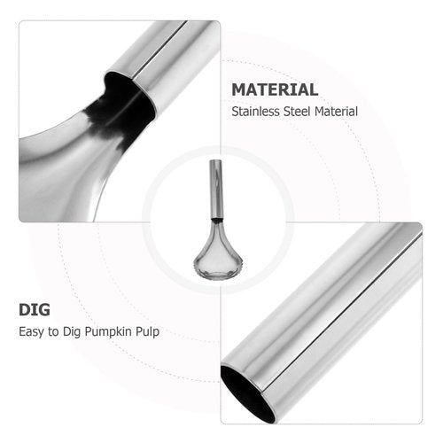 Garneck Pumpkin Core Remover Scraper: Stainless Steel Serrated Spoon Pumpkin Carving Scoop Ice Cream Scoopers for Smoothies Shaved Fruit and Vegetable Corer Tool for Kitchen