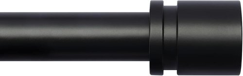Byondeth Adjustable Curtain Rods - 16 to 40 Inches Max Length | 1 Inch Diameter, Black Aluminium Finials