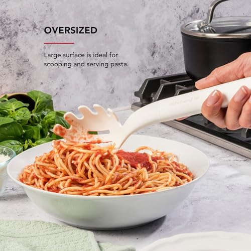 KitchenAid Porcelain White Pasta Fork - Heat Resistant & Ergonomic