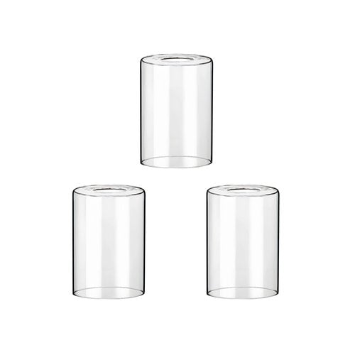 LAMP YU 3 Pack Clear Glass Shade Covers Replacements, 5.5in Height, 3.9in Diameter, 1.65in Fitter, Clear Cylinder Glass Lamp Shade Replacement Globe