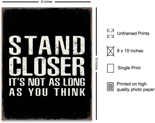 Funny Quotes Bathroom Posters by Rustic Typography | Black & White Wall Art for Men’s Bath