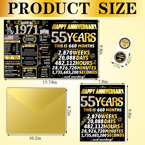 55th Anniversary Card for Him & Her - Elegant Keepsake Gift