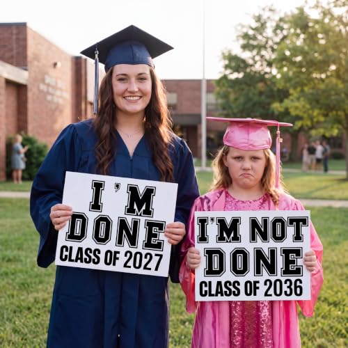 Novabright Black Sibling Graduation Photo Props - I'm Done Signs