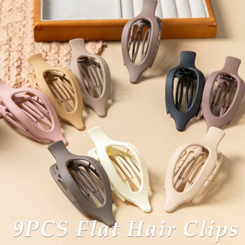 Mythos 9 PCS Flat Hair Clips 4.7 Inch Large Matte Side Slide Duckbill Clips