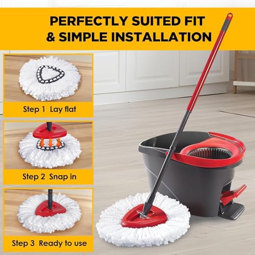 O-Cedar Spin Mop Replacement Heads, 6-Pack Microfiber Refills