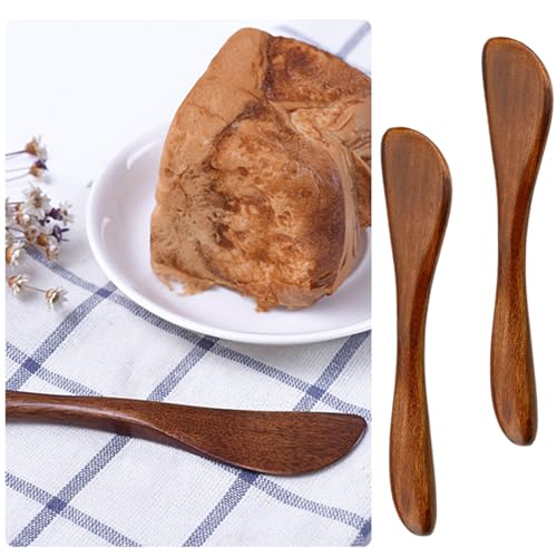 2-Piece Wooden Butter Knife Set - 6 Inch Spreader for Condiments
