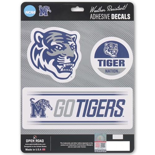 University of Memphis Vinyl Decal Pack - 3 Stickers for Car & Laptop