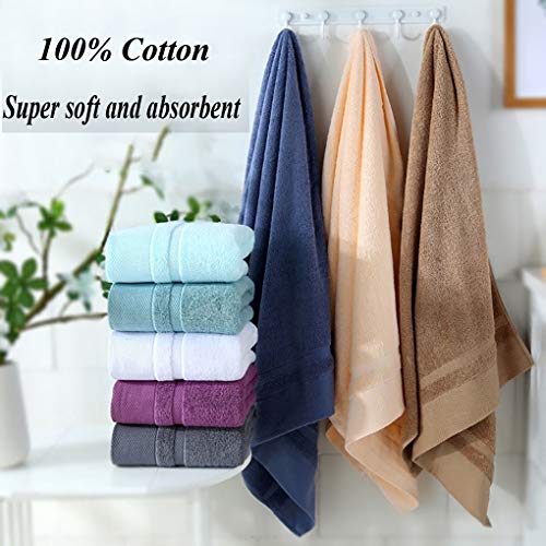 Navy Hand Towels Set of 2 - Ultra Soft 100% Cotton Face Towels