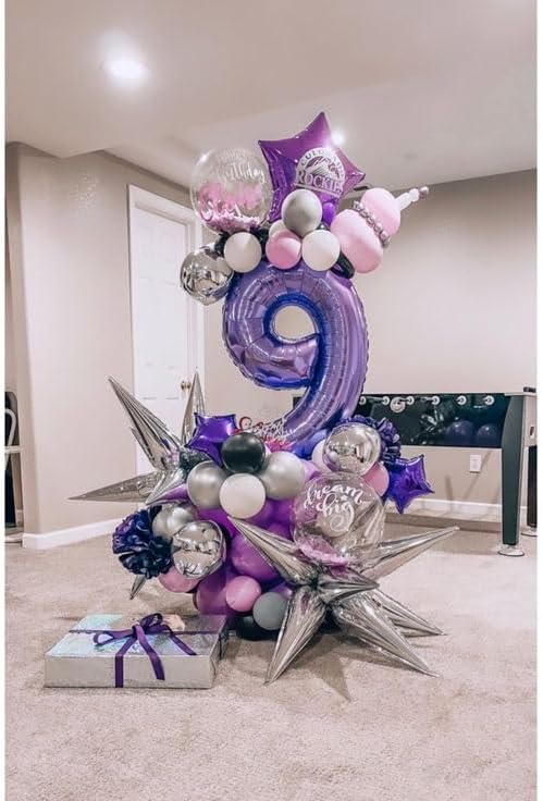 Purple Number 6 Balloon - 40 Inch Giant Foil Balloon for 6th Birthday Party Decorations