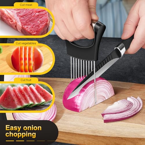 Stainless Steel Onion Slicer with Protective Cover - Zokxoiy