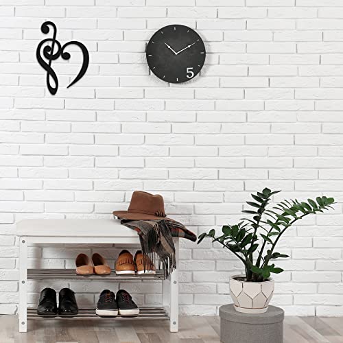 Wooden Heart Music Note Wall Decor - Rustic Art Sign for Home