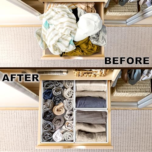 Foldable Drawer Organizer Set of 12 - 4L/4M/4S - Gray