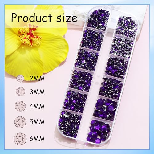 RODAKY Resin Nail Rhinestones Kit with Tweezers and Pickup Pencil, Mixed Size Flatback Gems for Nail Art and DIY Crafts