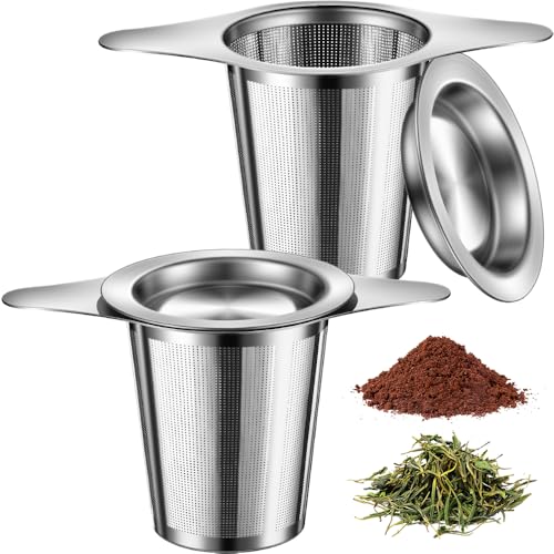BOMANSI BOMS 2-Pack Stainless Steel Tea Infuser Set with Drip Tray