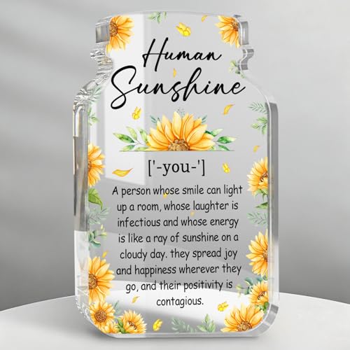 Inspirational Acrylic Plaque Sign - Sunflower Desktop Decor Gift