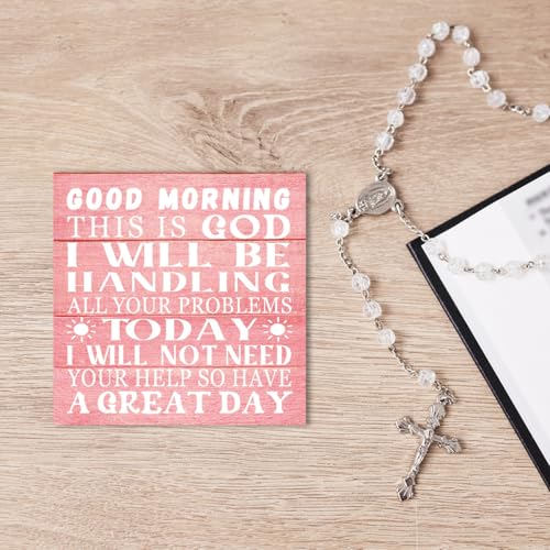 Christian Inspirational Wooden Sign - Good Morning, This is God
