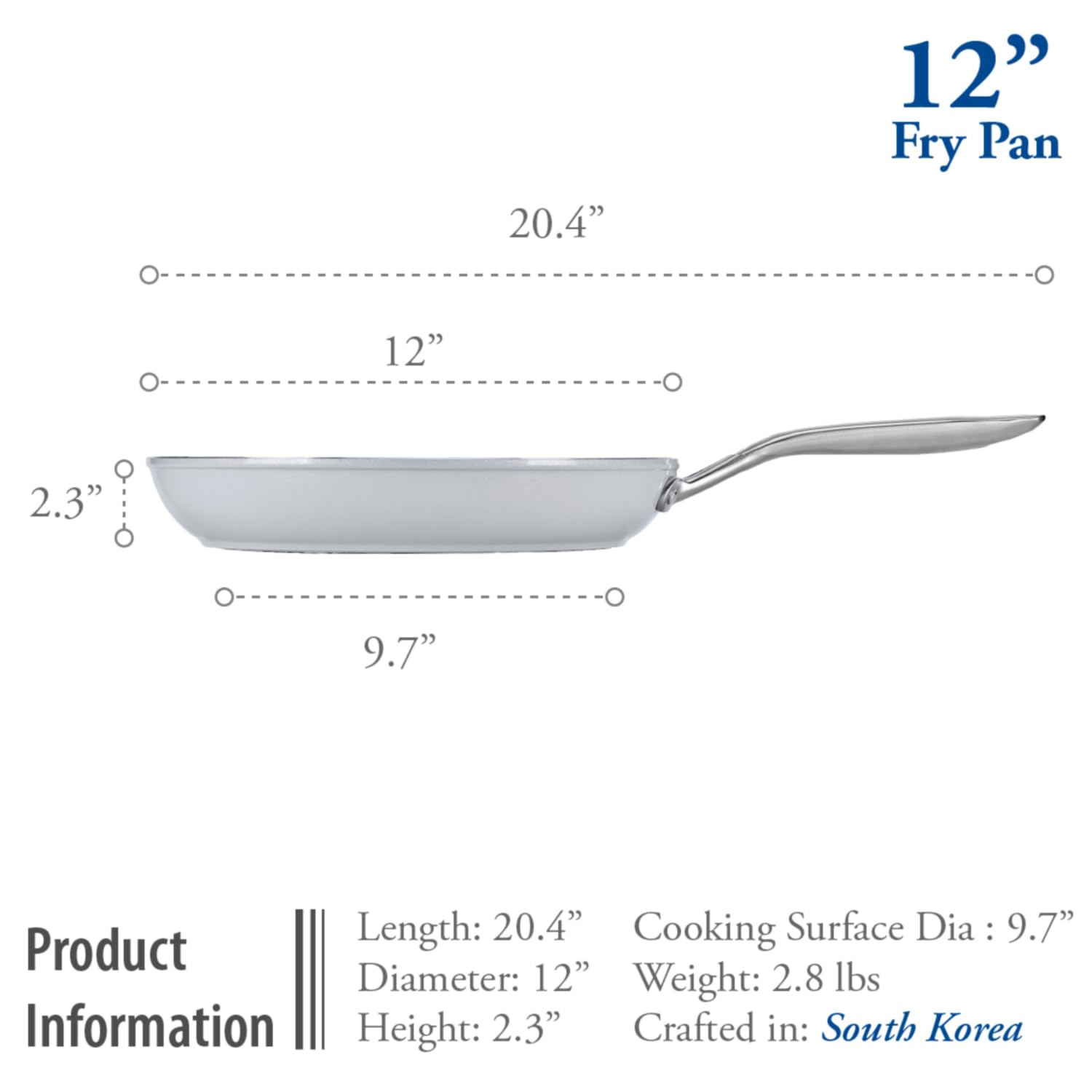 TECHEF - CeraTerra 12" Ceramic Nonstick Frying Pan Skillet with Glass Lid, (PTFE, PFAS, and PFOA Free), Dishwasher Oven Safe, Stainless Steel Handle, Induction-Ready, Made in Korea (12-in with Lid)