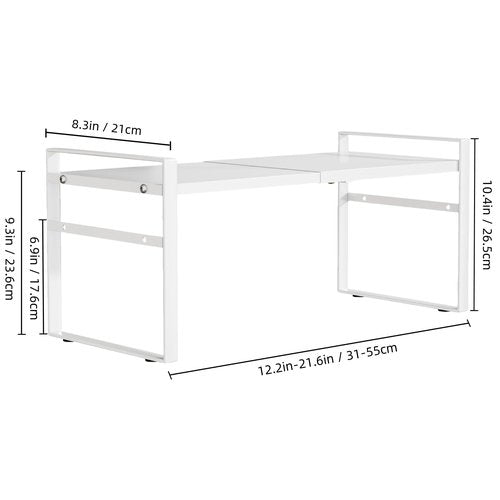 Expandable Cabinet Shelf Organizer Riser for Kitchen Pantry Cupboard Under Sink Countertop,kitchen cabinet shelf (white)