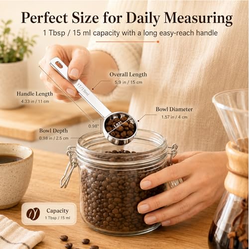 Coffee Scoop Set - 1 Tbsp / 15ml Measuring Spoon, 4 Pack