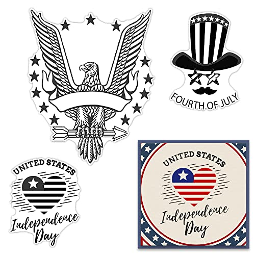 Estivaux 4th of July Silicone Clear Stamps - American Eagle & Stars