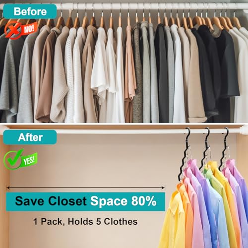 JIAYIISHU 12-Pack Multicolor Closet Organizers - Heavy-Duty Hangers