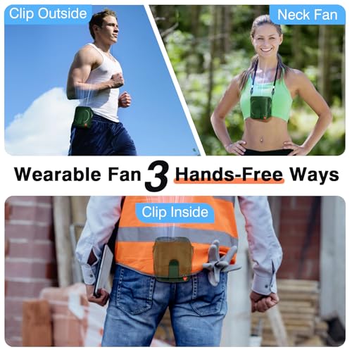 Rechargeable Wearable Waist Fan with 6 Speeds & 31H Battery Life