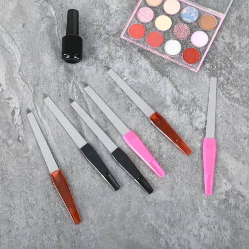 6 PCS Diamond Deb Metal Nail Files Stainless Steel with Pointed Tip