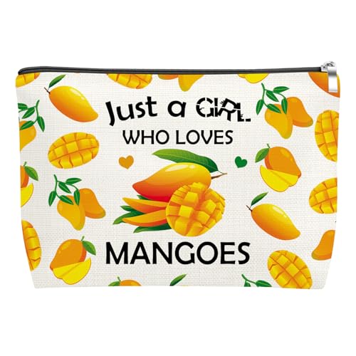 Mango Makeup Bag Cute Fruit Cosmetic Pouch Travel Toiletry Bag for Women