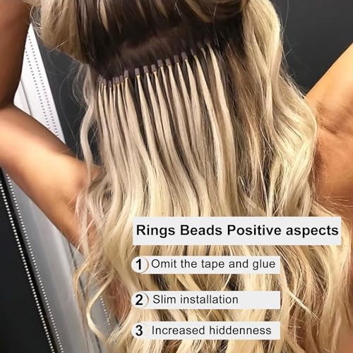 BUPPLER 500PCS Silicone Lined Micro Rings Beads for Hair Extensions Black