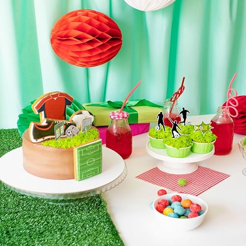 32 PCS Soccer Cupcake Toppers - Football Cake Decorations
