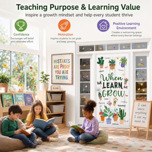 Growth Mindset Classroom Decor Kit - Motivational Window Clings