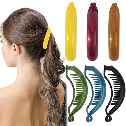 TODDER 6-Pack Banana Clips for Women Non-Slip Hair Clips