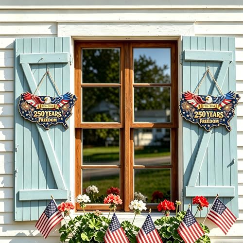 250th Anniversary Eagle Wreath - Patriotic Wooden Door Decor