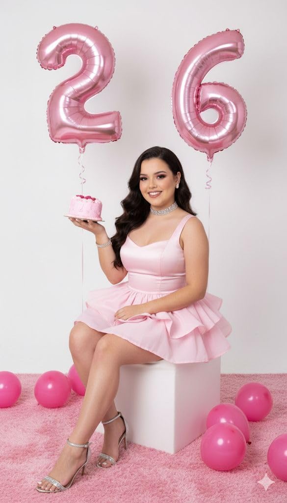 Skiennix 40-Inch Pastel Pink Foil Balloon Number - Perfect 18th Birthday & Wedding Party Decoration