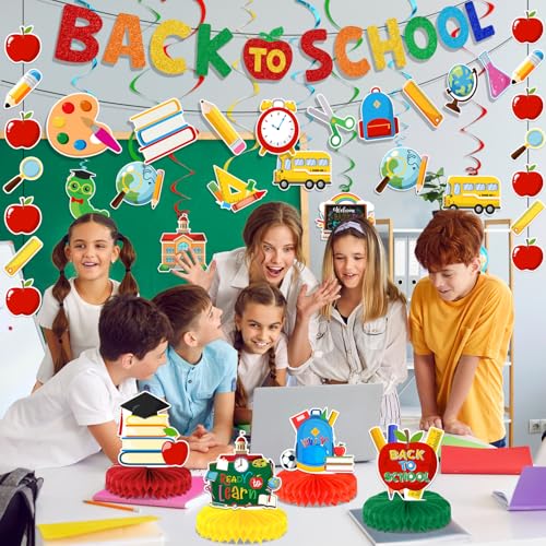 Back to School Decorations Set - Pre-Strung Banner and Party Supplies