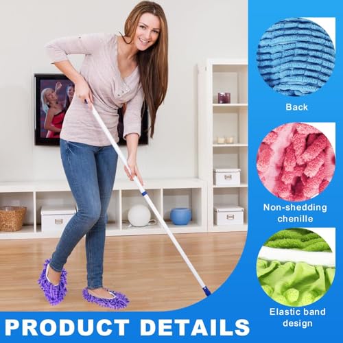 Zehrai Reusable Mop Slippers - 5 Pairs Microfiber Cleaning Shoes