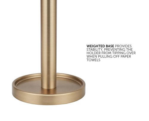 Ivilon Countertop Paper Towel Stand - Steady and Easy Tear - Fits All Paper Towel Rolls - Warm Gold