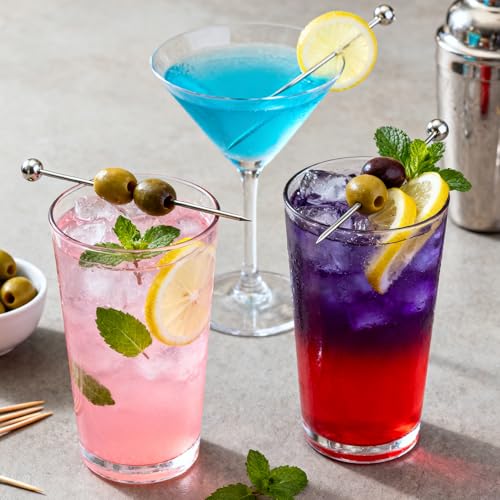 Stainless Steel Cocktail Picks - 10 Pcs Reusable Skewers for Drinks