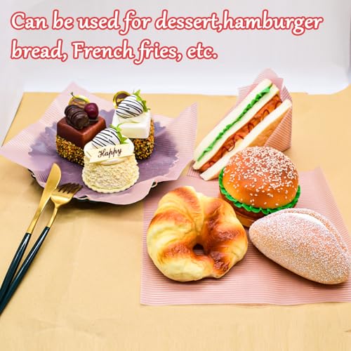 Greaseproof Wax Paper for Food Wrapping - 50 Sheets, Pink Pattern