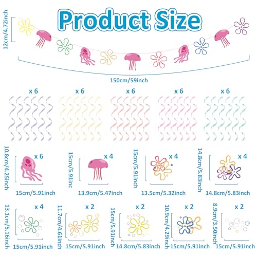 Under the Sea Jellyfish Party Decorations Set - 61PCS Ocean Theme